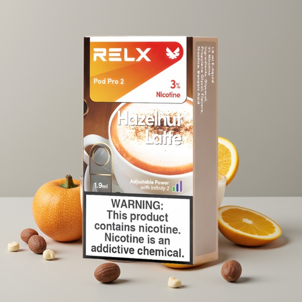 RELX Pod Pro 2 600 Puffs 3% Nicotine 1.9ml Hazelnut Latte Vape Pod