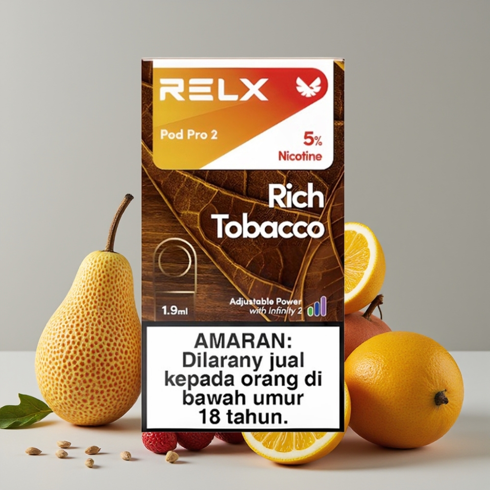 RELX Pod Pro 2 600 Puffs 5% Nicotine 1.9ml Rich Tobacco 3 Voltage Modes