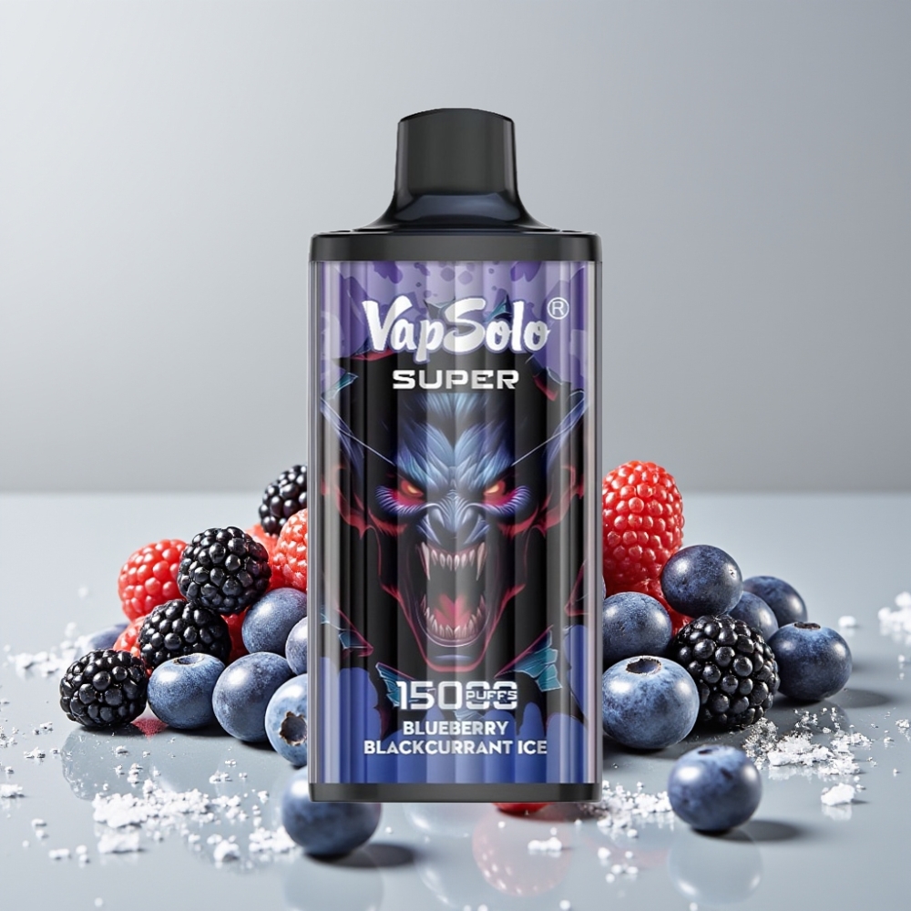 Vapsolo Super 15000 Puffs 40ml Blueberry Blackcurrant Ice Disposable Vape Type-C 850mAh