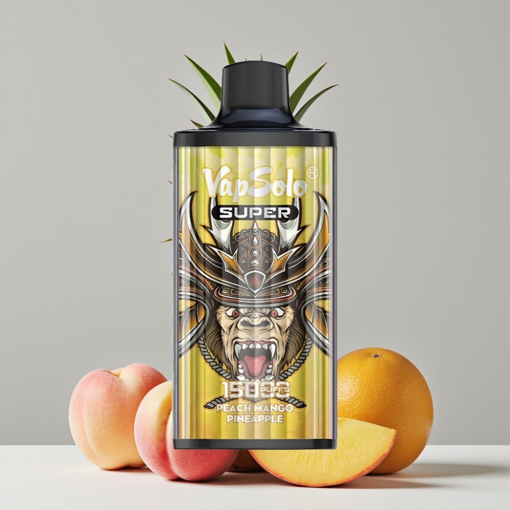 Vapsolo Super 15000 Puffs 40ml Peach Mango Pineapple Disposable Vape 850mAh Type-C