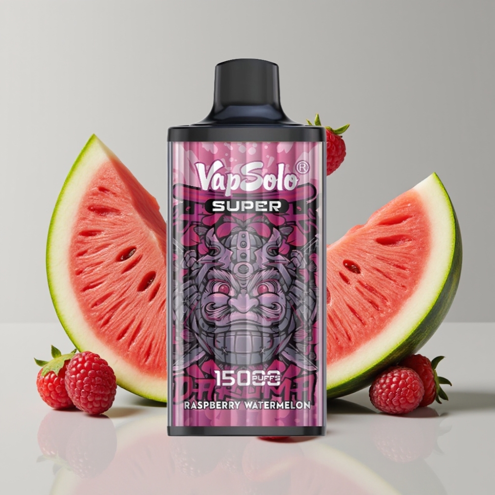 Vapsolo Super 15000 Puffs 40ml Raspberry Watermelon Disposable Vape 850mAh Type-C