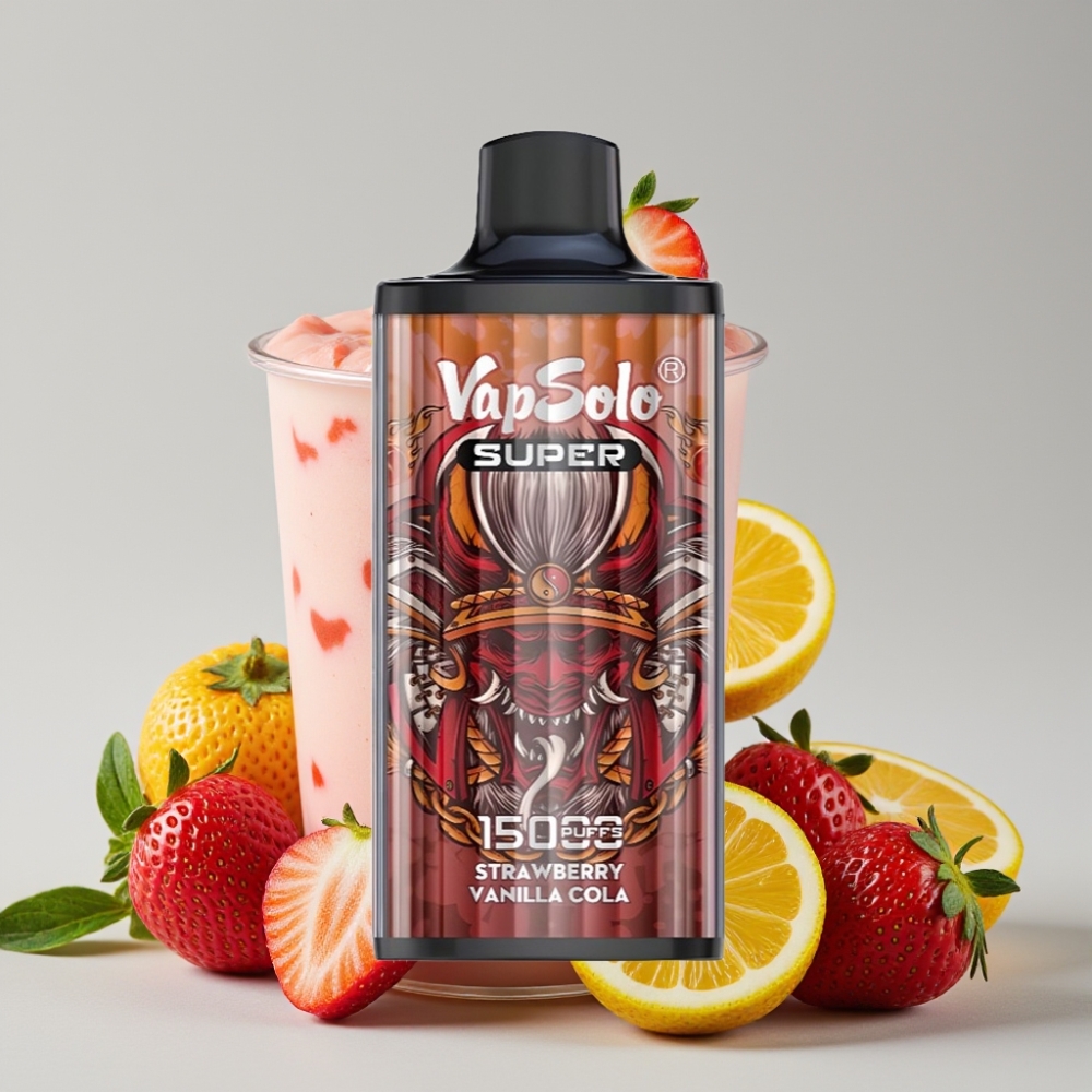 Vapsolo Super 15000 Puffs 40ml Strawberry Vanilla Cola Disposable Vape 850mAh Type-C