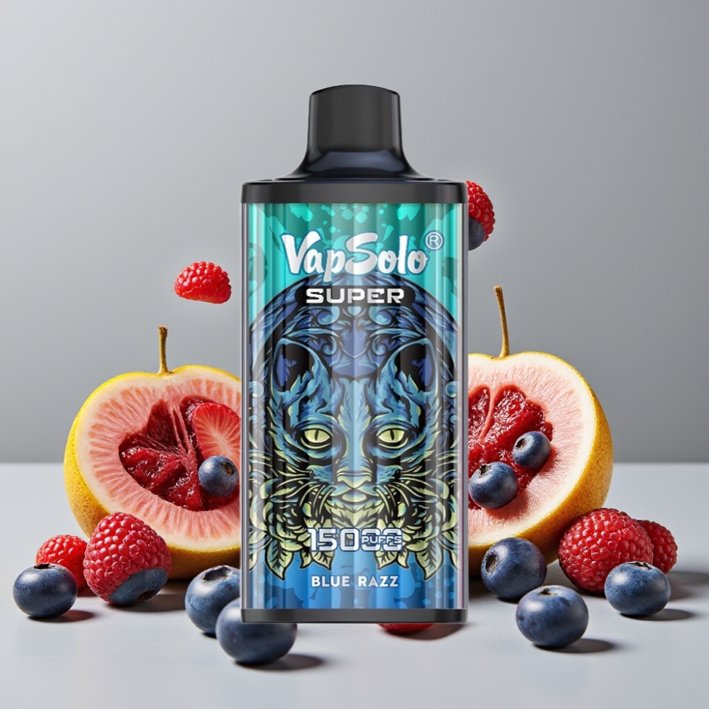 Vapsolo Super 15000 Puffs Blue Razz Disposable Vape 40ml 850mAh Type-C