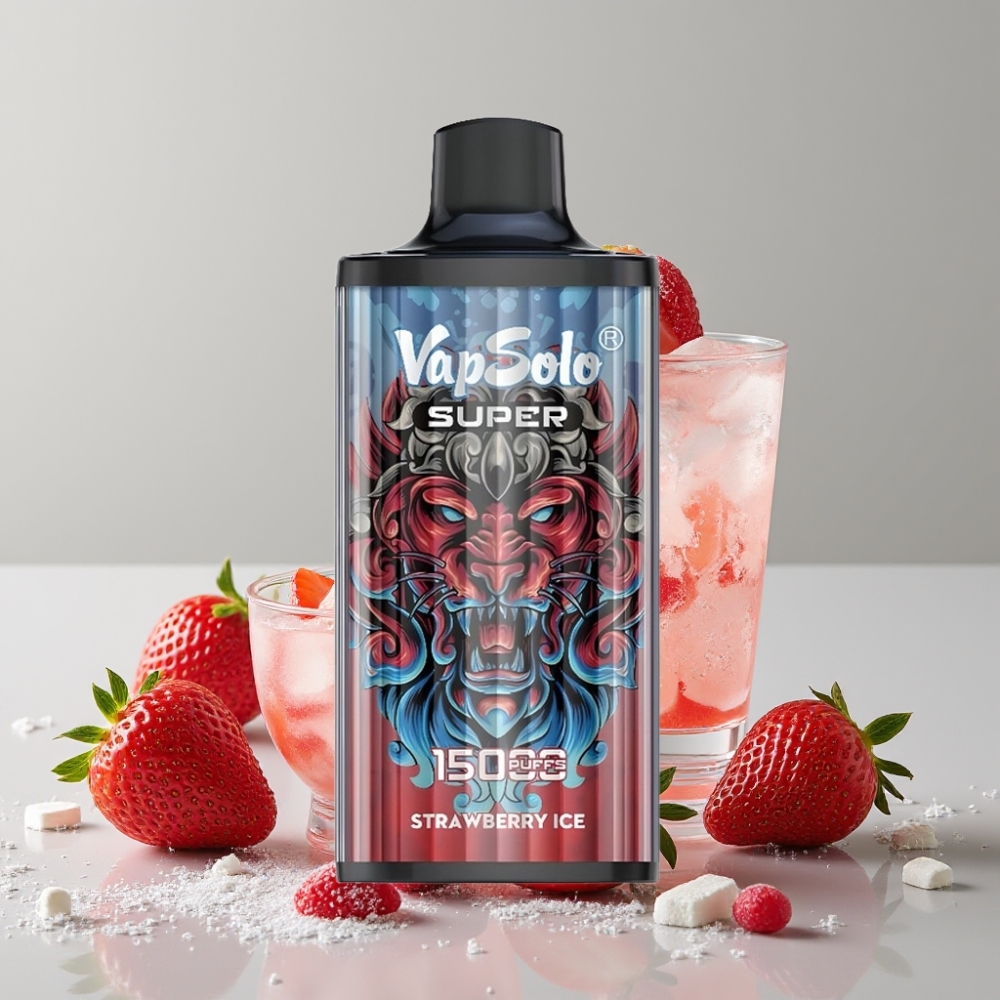 Vapsolo Super 15000 Puffs Strawberry Ice 40ml 850mAh Type-C Disposable Vape