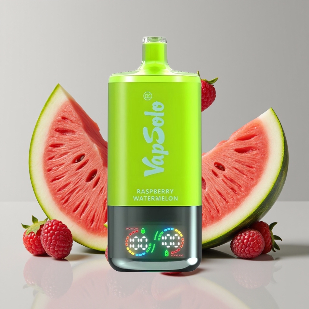 VapSolo Triple 30000 Puffs 40ml 3-Tank Raspberry Watermelon Disposable Vape