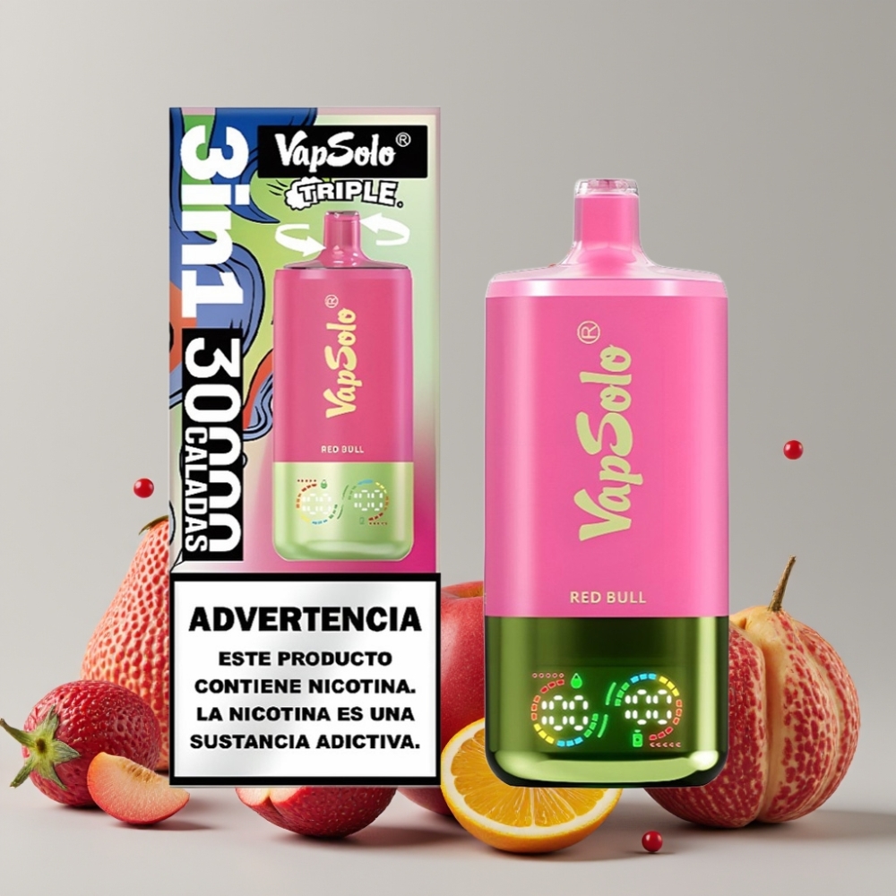 VapSolo Triple 30000 Puffs 40ml 3-Tank Red Bull Disposable Vape