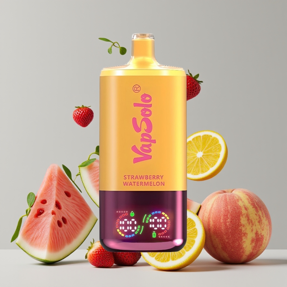 VapSolo Triple 30000 Puffs Disposable Vape 40ml Strawberry Watermelon & Lemon Peach Type-C