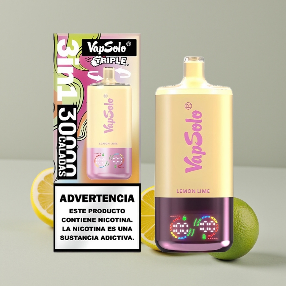 VapSolo Triple 30000 Puffs Lemon Lime Disposable Vape 40ml Type-C