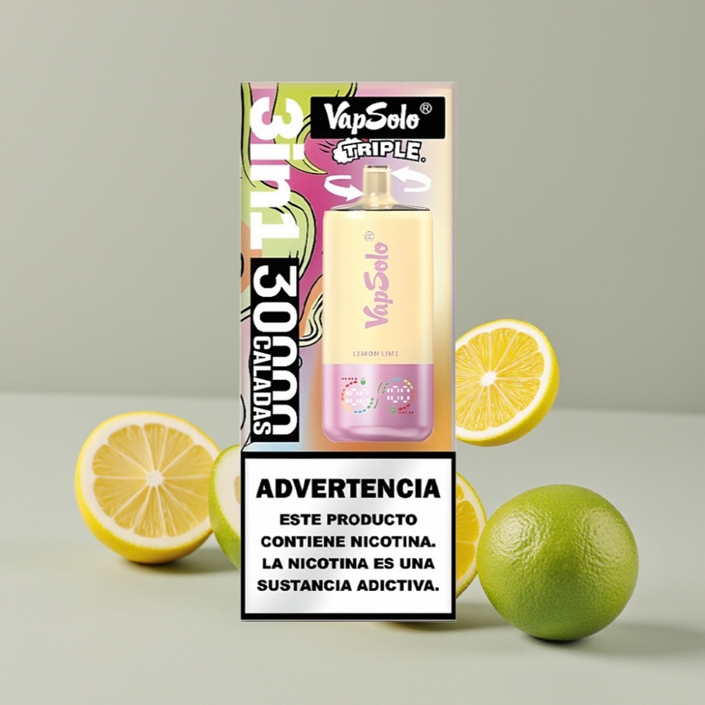 VapSolo Triple 30000 Puffs Lemon Lime Disposable Vape 40ml Type-C
