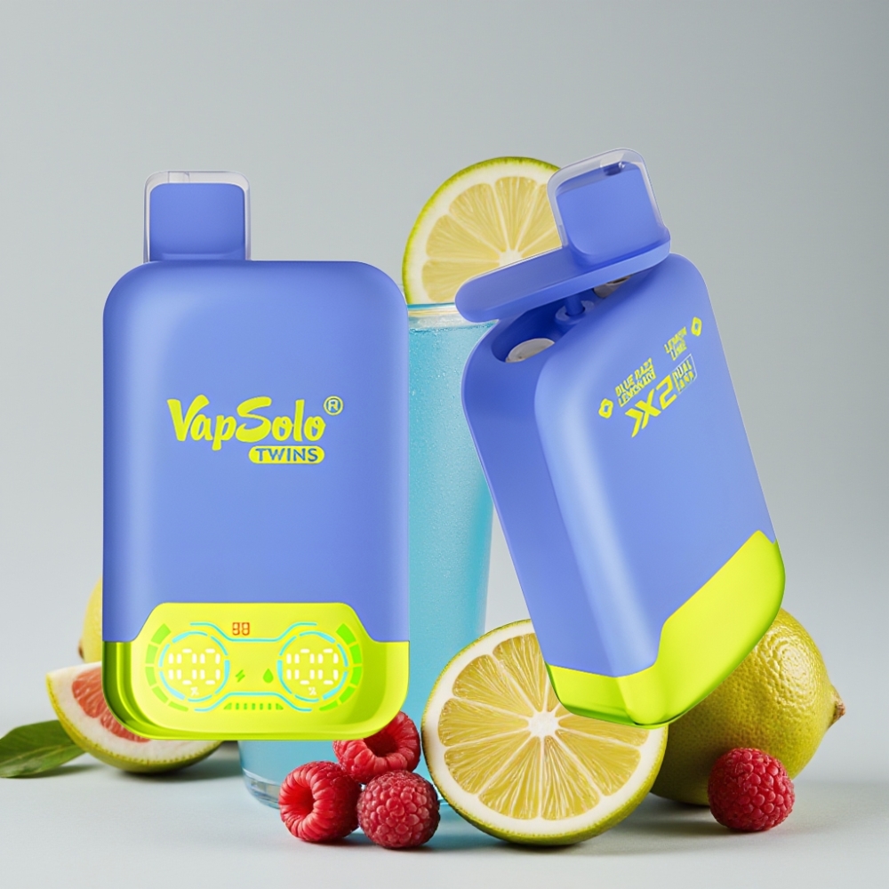 Vapsolo Twins 20000 Puffs 40ml Dual Tank Type-C Blue Razz Lemonade & Lemon Lime