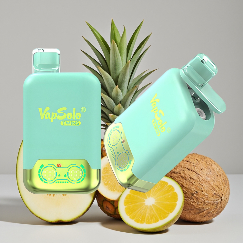 Vapsolo Twins 20000 Puffs Disposable Vape 40ml Dual Tank Type-C Triple Melon & Pineapple Coconut