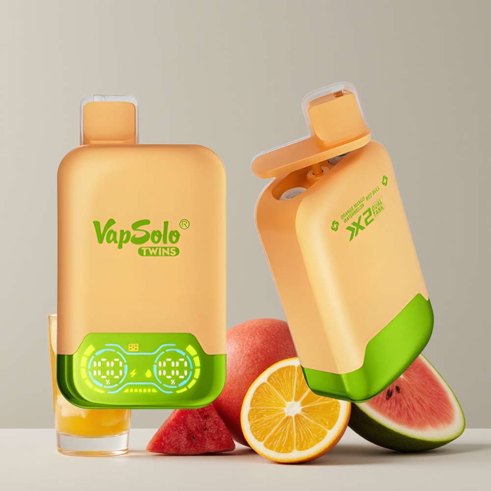 Vapsolo Twins 20000 Puffs Disposable Vape 40ml Orange Mango Watermelon & Red Bull Type-C