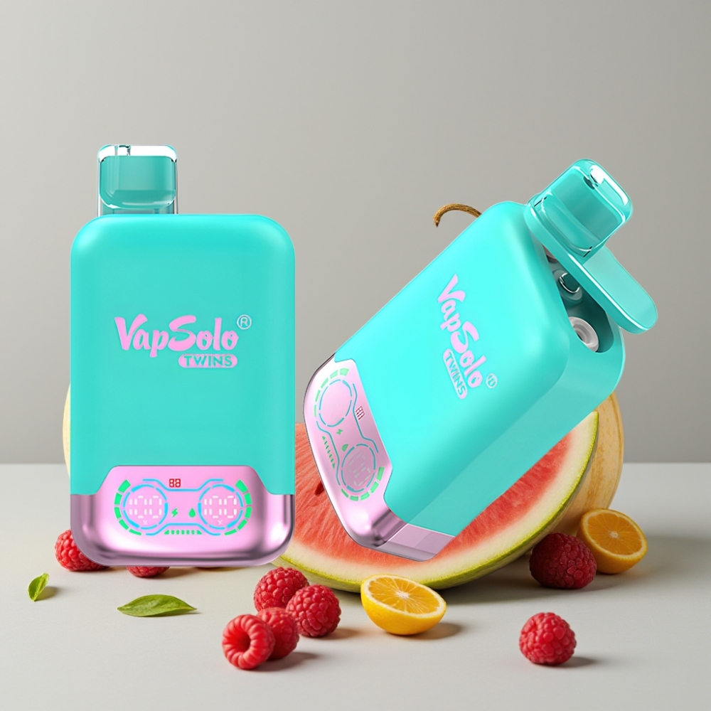 Vapsolo Twins 20000 Puffs Disposable Vape 40ml Type-C Dual Tank Triple Melon & Raspberry Watermelon