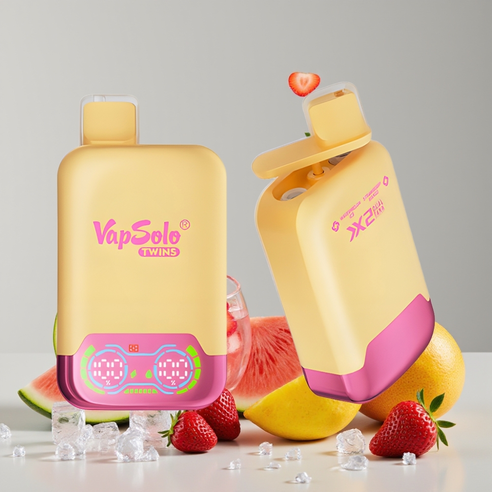 Vapsolo Twins 20000 Puffs Disposable Vape Dual Tank 40ml Watermelon Ice & Strawberry Mango