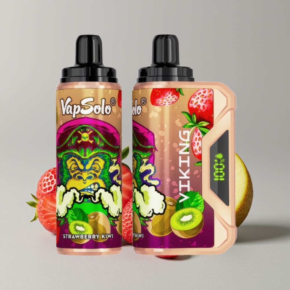VapSolo VIKING 12000 Puffs 22ml Strawberry Kiwi Disposable Vape with LED & Type-C