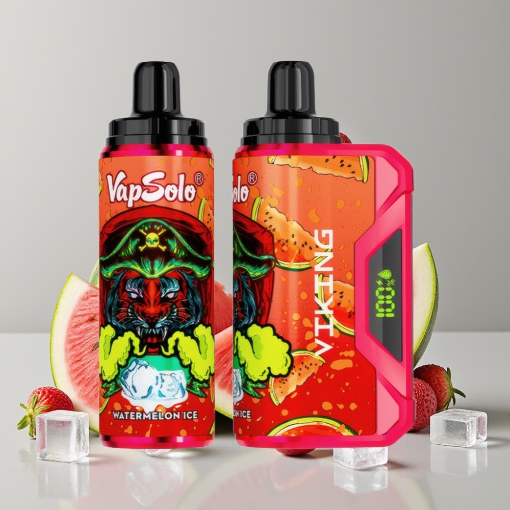 VapSolo VIKING 12000 Puffs 22ml Watermelon Ice Disposable Vape with LED Display & Type-C