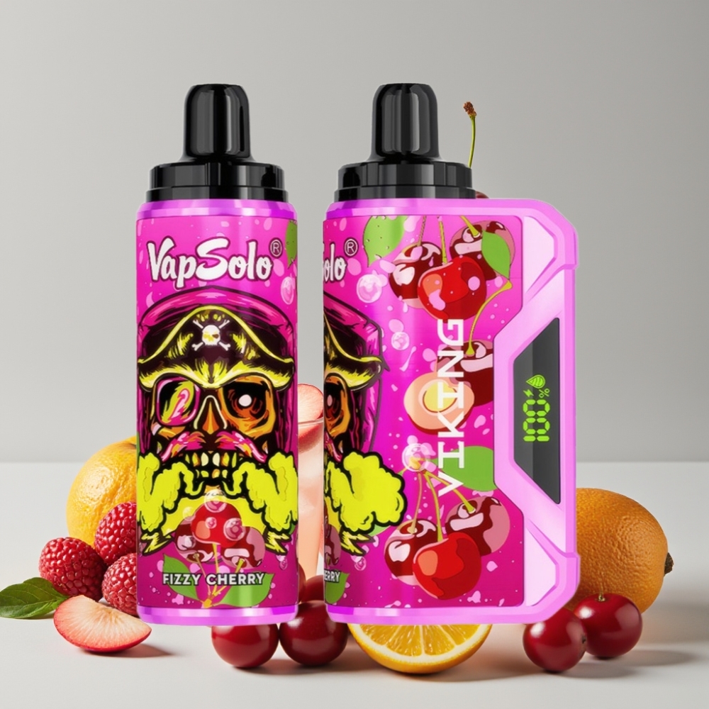 VapSolo VIKING 12000 Puffs Disposable Vape 22ml Fizzy Cherry Type-C LED Display