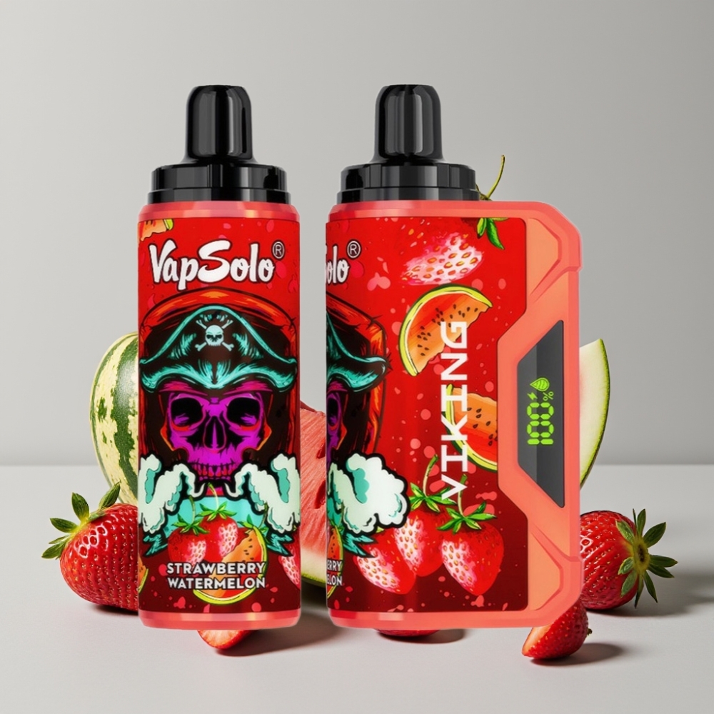 VapSolo VIKING 12000 Puffs Disposable Vape 22ml Strawberry Watermelon Type-C LED